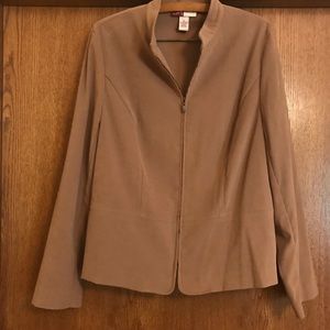 JM Collection Brown ZIP Jacket